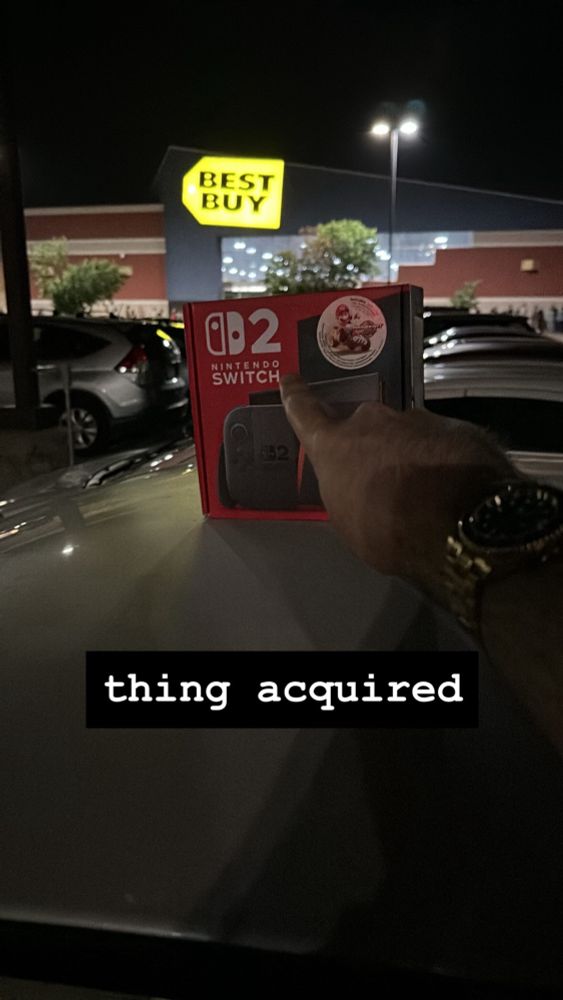 photo of a switch 2 in best buy parking lot