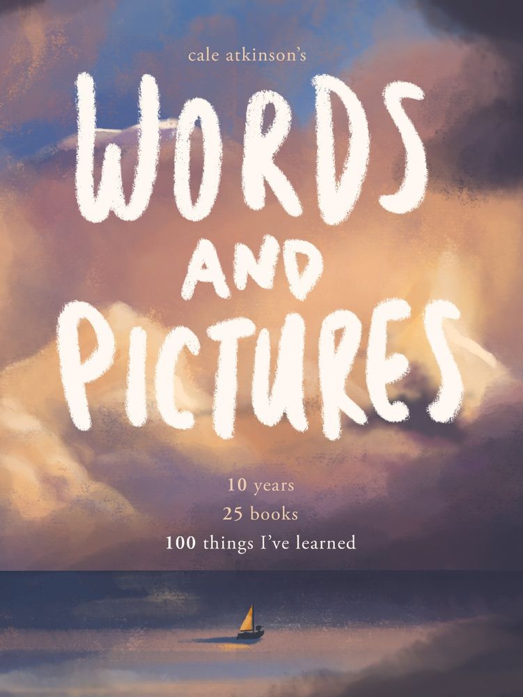 Cover concept for 'Words and Pictures' book, talking about 100 things I have learned in publishing, working for 10 years on 25 books.