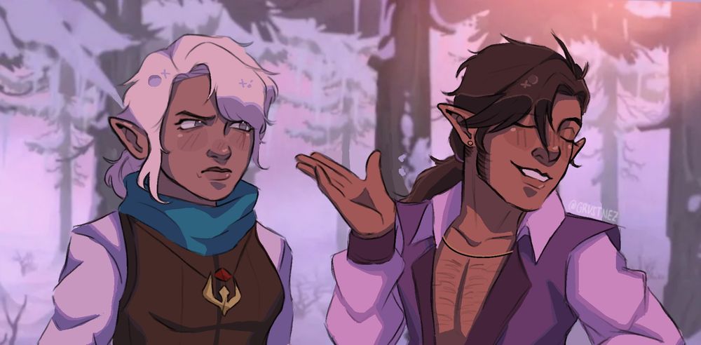 digital art of scanlan shorthalt and pike trickfoot from critical role campaign 1 vox machina