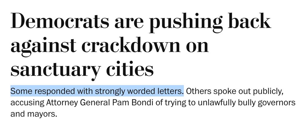 Dems respond to attacks on sanctuary cities with strongly worded letters