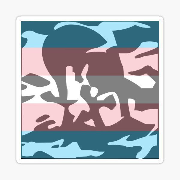 An ink blot from the game 999 with a trans flag layered on top of it.

Junpei says it's a funyaripa
