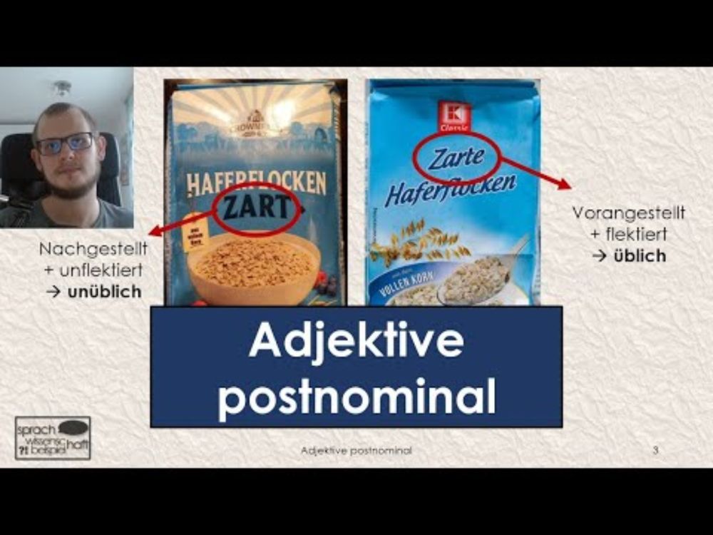 Haferflocken zart & Hänschen klein – Adjektive postnominal 🗨️ Sprawib