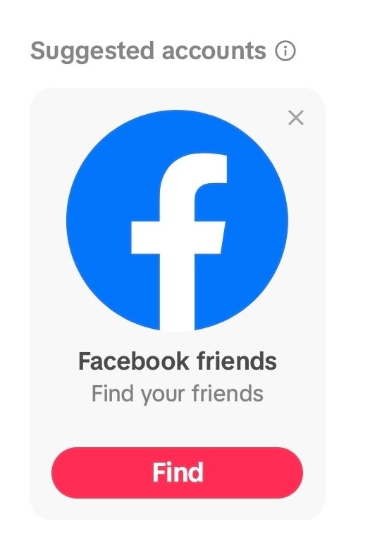 Picture of the Facebook logo and titled "Facebook friends" with "Find your friends" underneath