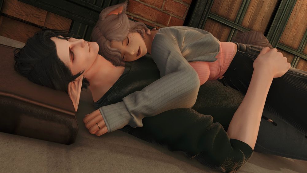 tha’lia curled up on top of Tristan while they nap together; she is definitely snoring 