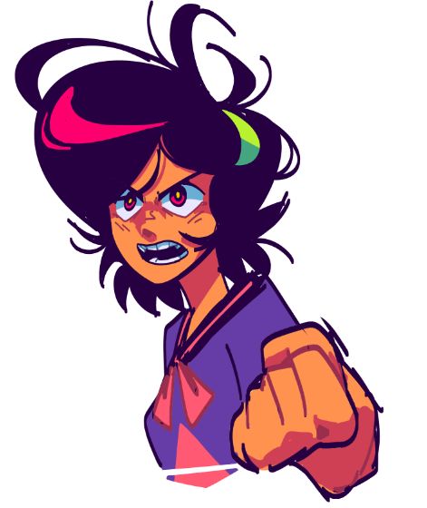 A sketch of an angry Angela.