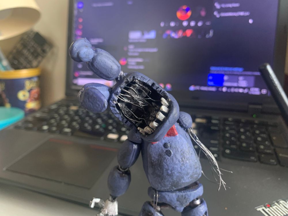 My custom Withered Bonnie, tilting his head.