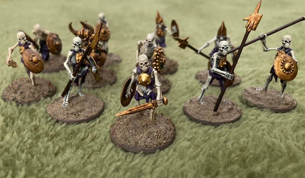 28mm Oathmark and Warhammer skeletons