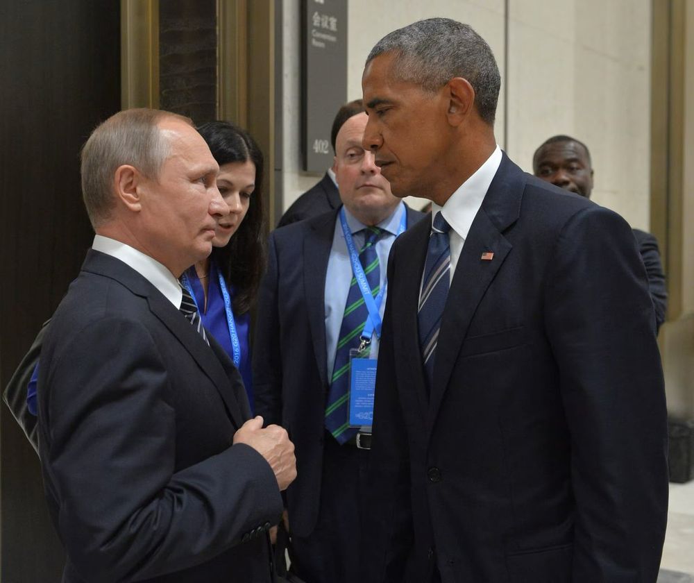 Picture of President Obama staring down Putin.