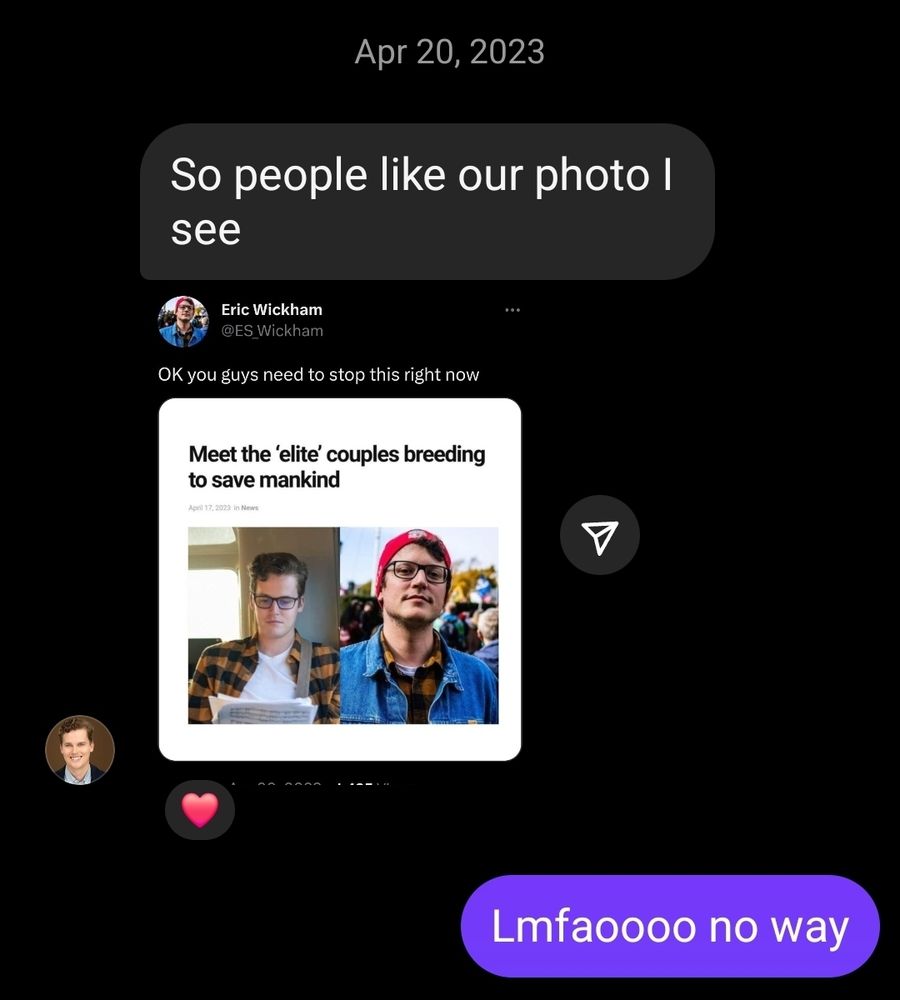 The person in the other photo dming me on Instagram saying 