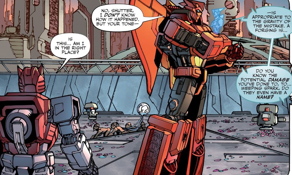 First thing Cliffjumper did when he emerged was apologizing for existing