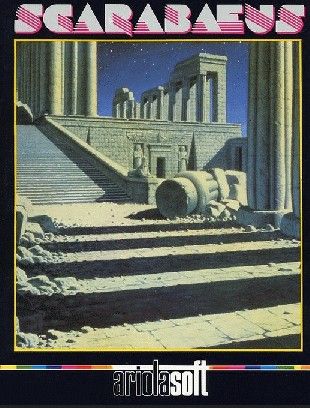 Scarabæus  cover with ruins of a temple
