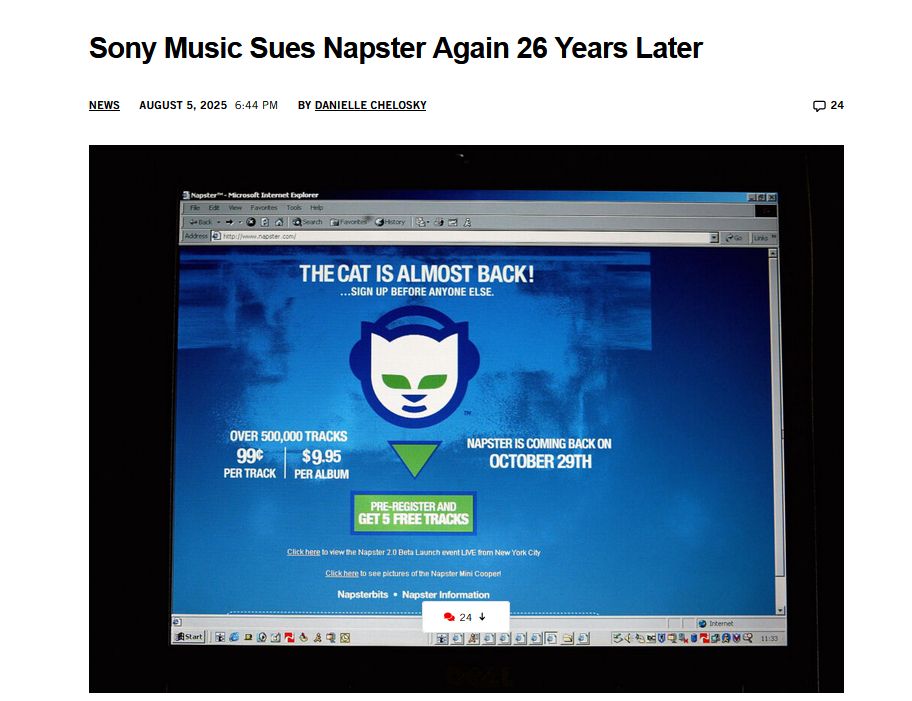 Sony is suing Napster again