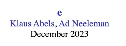 Screenshot of a paper's title from Lingbuzz. The paper, by Klaus Abels and Ad Neeleman, is titled 'e'.