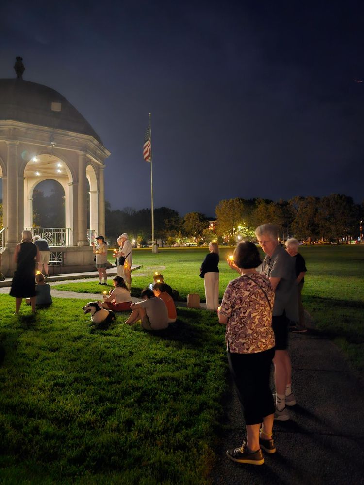 Candlelight vigil participants at Salem Commons.