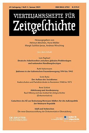 Cover des Januarheft 2021 der Vierteljahrshefte für Zeitgeschichte