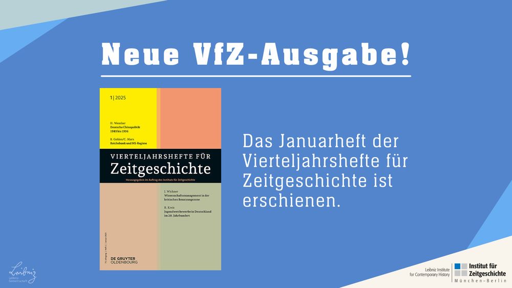 Graphik mit dem Text "Neue VfZ-Ausgabe! Das Januarheft der Vierteljahrsheft für Zeitgeschichte ist erschienen."
