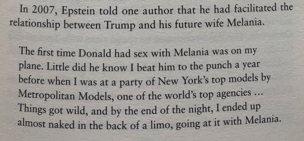 Confirmation that Epstein beat Trump to the punch.