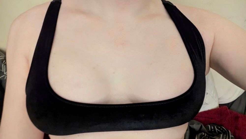 My rack in a black bralette that's now several sizes too small.