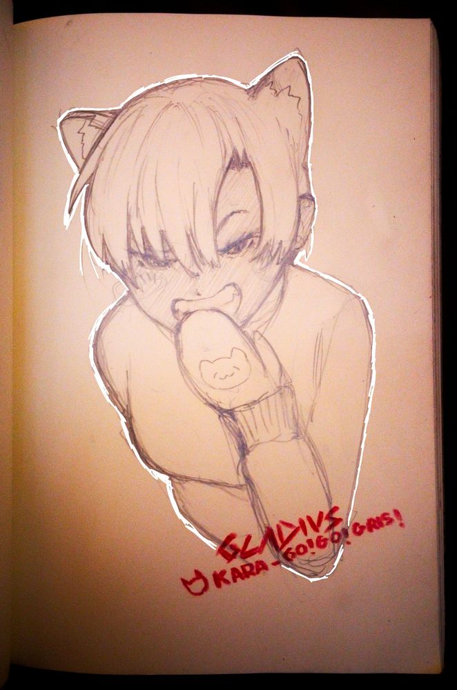 Fanart I drew of Kara, a catgirl from the work "Go! Go! Gris!", belongs to Verti. 
She is looking very smugly at you, the viewer