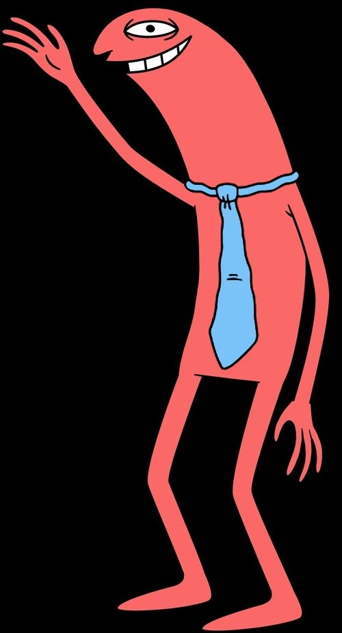 Artwork of Allan Red from Smiling Friends