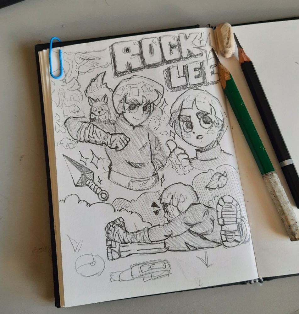 Esboço do personagem rocklee de Naruto