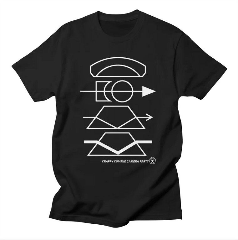 Helios symbols on a black shirt