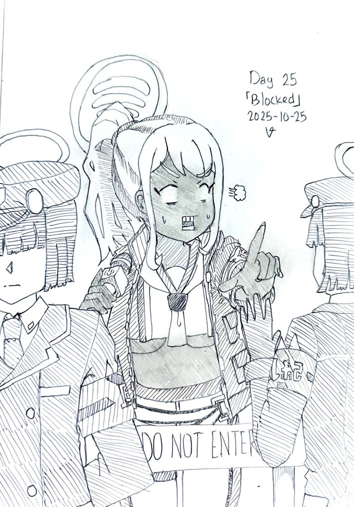 Shinon protests as she was denied entry for her news scoop by the prefect team