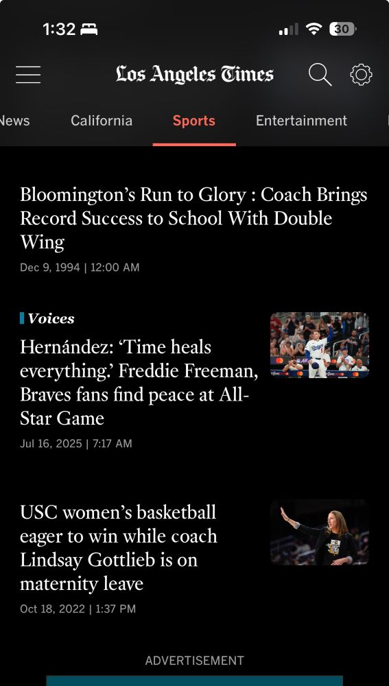 Top article is dated November 1994. Third article is dated October 2022. Middle article is from July 16. 