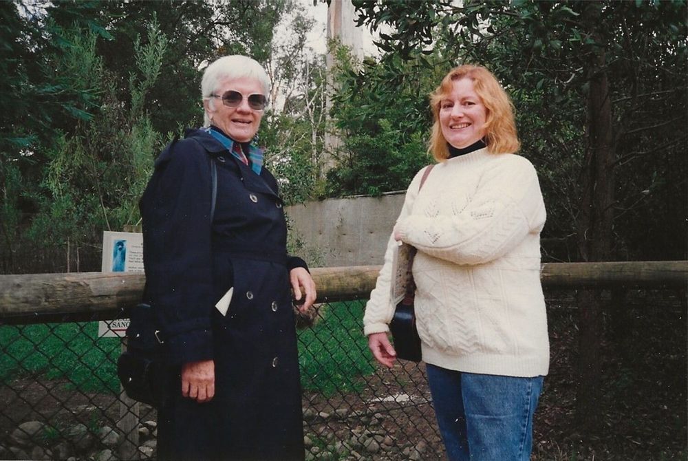 Photo from Gough's reflection - ceer_a_2557944_f0001_c.jpg - ""Sandra Harding (Left) with Annette Gough, in Melbourne, May 1994. Sandra has had a great influence on Annette's writings and several of the other authors in this SI."