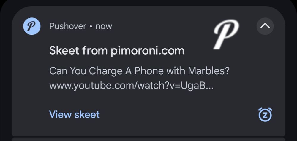 Pushover alert from an Android phone showing text of a recent post