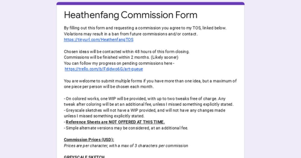 Heathenfang Commission Form