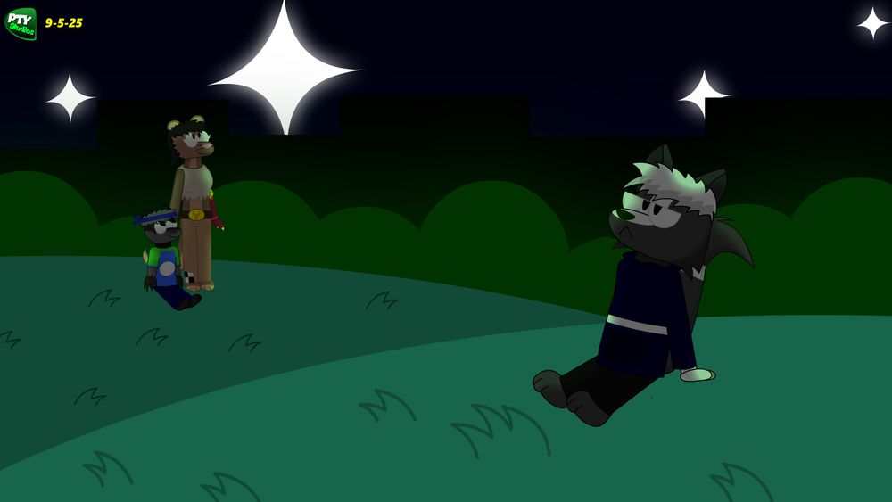 Eli looking into the stars (featuring Charlotte & Marcus by Fireiscold45)