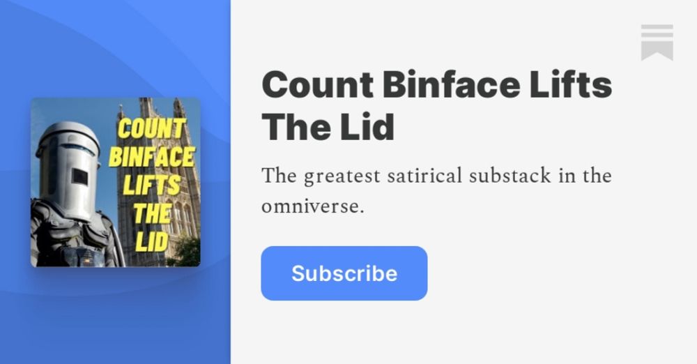 Count Binface Lifts The Lid | Substack