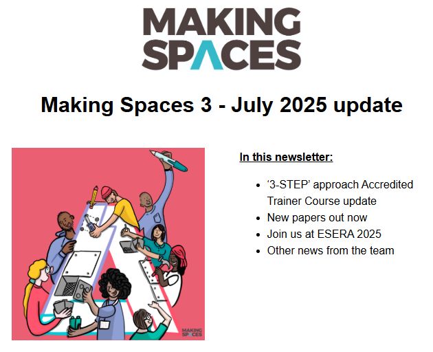 In this newsletter: 3-STEP approach accredited trainer course update; new papers out now; Join us at ESERA 2025; Other news from the team