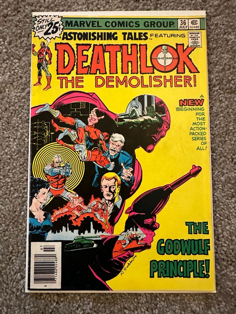 Cover of Astonishing Tales 36 featuring Deathlok the Demolisher. 