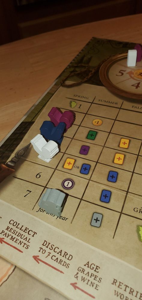 Wooden roosters for the game viticulture