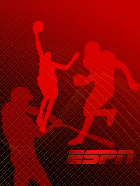 An ESPN-themed wallpaper ripped from the Sanyo MVP, featuring silouettes of a baseball, basketball and American football player against a red background. Upscaled to 512px.
