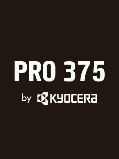 A ripped graphic from the Kyocera DuraPlus, showing the text "PRO-375 by KYOCERA". It's possible that the phone may have originally been slated to release as a Sanyo PRO-series device.