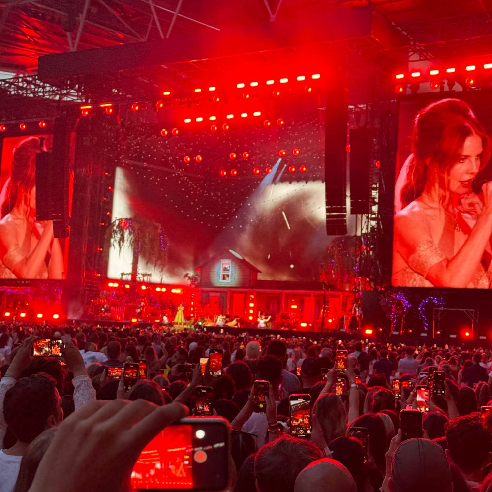 Lana Del Rey on stage at Wembley