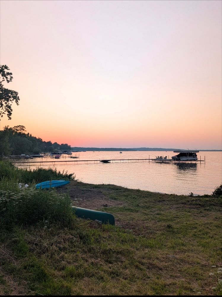 Late sunset over Chautauqua lake