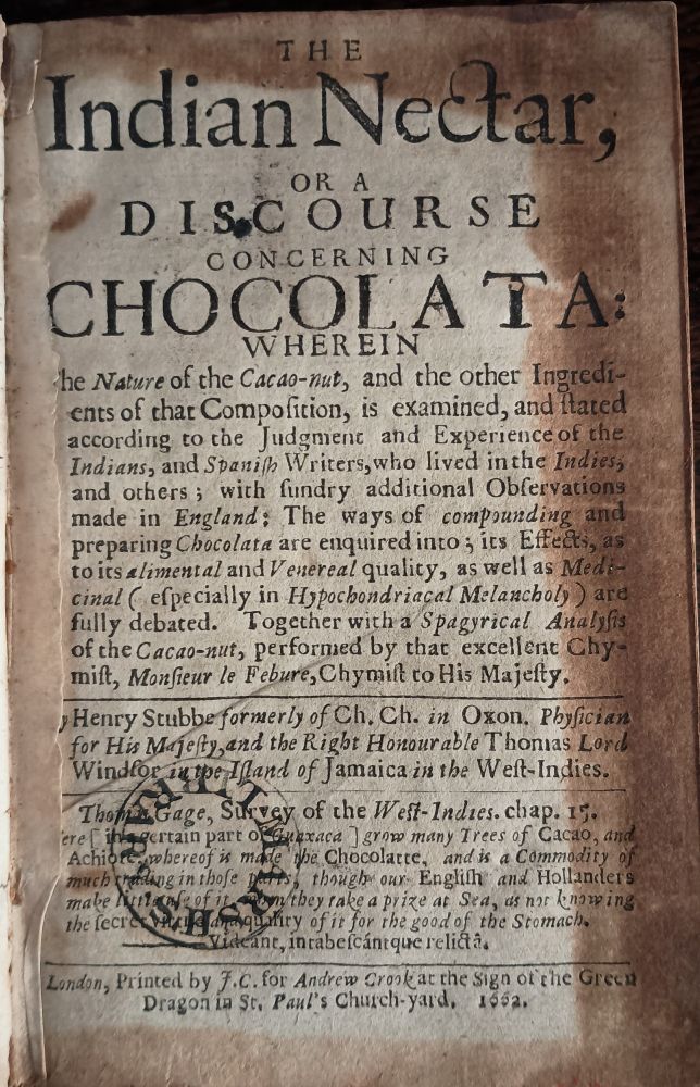 Title page of 'The Indian nectar' printed in 1662