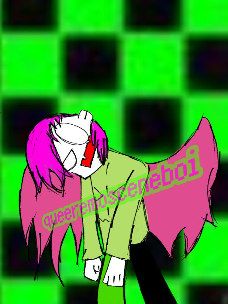 It's a human w wings, tilting their head to the side in frustration/confusion 