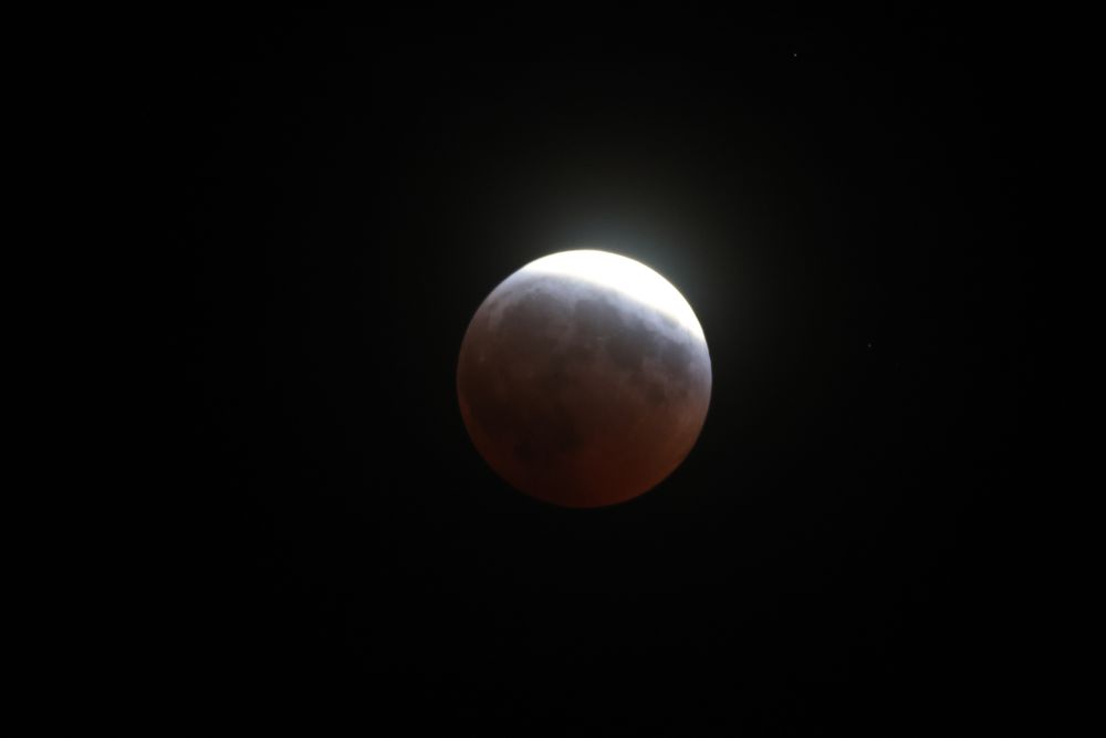Lunar eclipse at maximum darkness.
