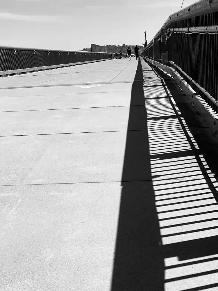 Looking along the shadows on the Walkway Across the Hudson two years ago 