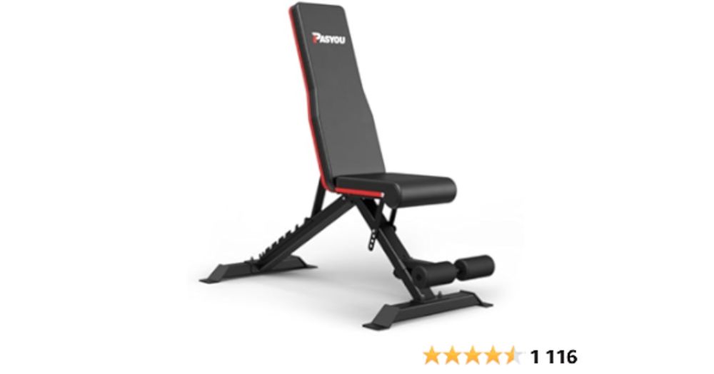 PASYOU Banc de Musculation Pliable avec 9x4x3 Positions Réglables Bancs multi-inclinable Declinable - Banc Musculation Complet pour la Salle de Gym à Domicile, charge de poids max.318kg : Amazon.fr: S...