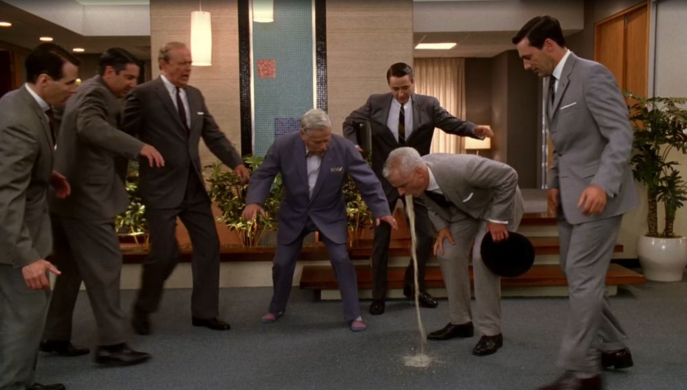 Roger Sterling pukes