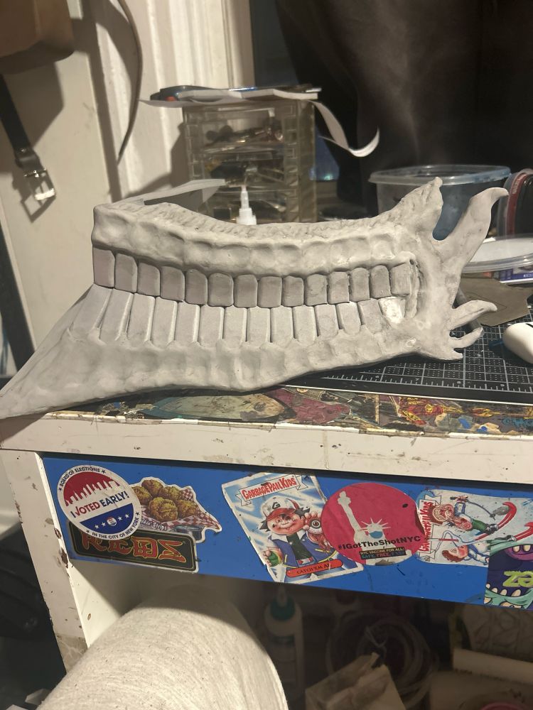 Okarun mask from Dandadan made out of foam clay and Eva foam 