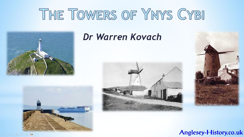 Title slide for Warren Kovach's talk "Towers of Ynys Cybi"