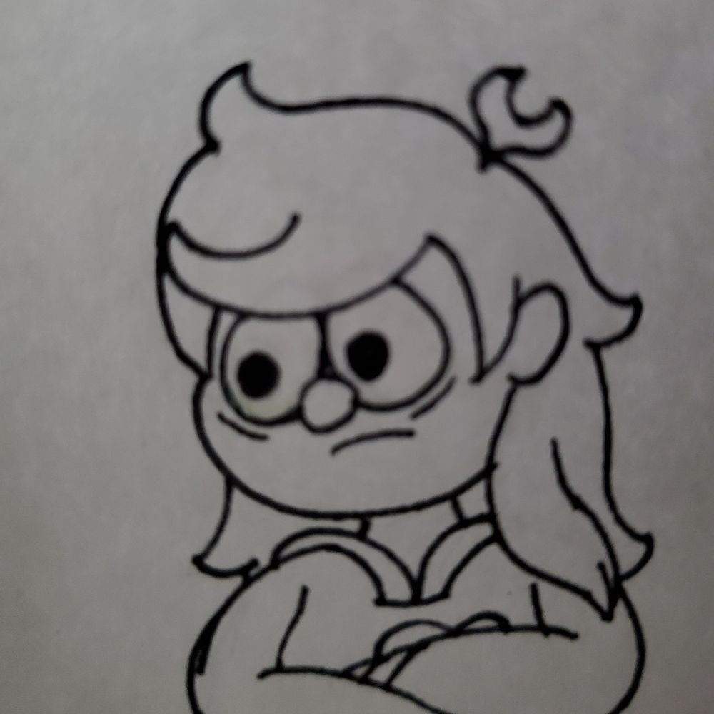 Caroline stares in horror as a reaction to seeing the Hybrid of Muk and Mr. Mime