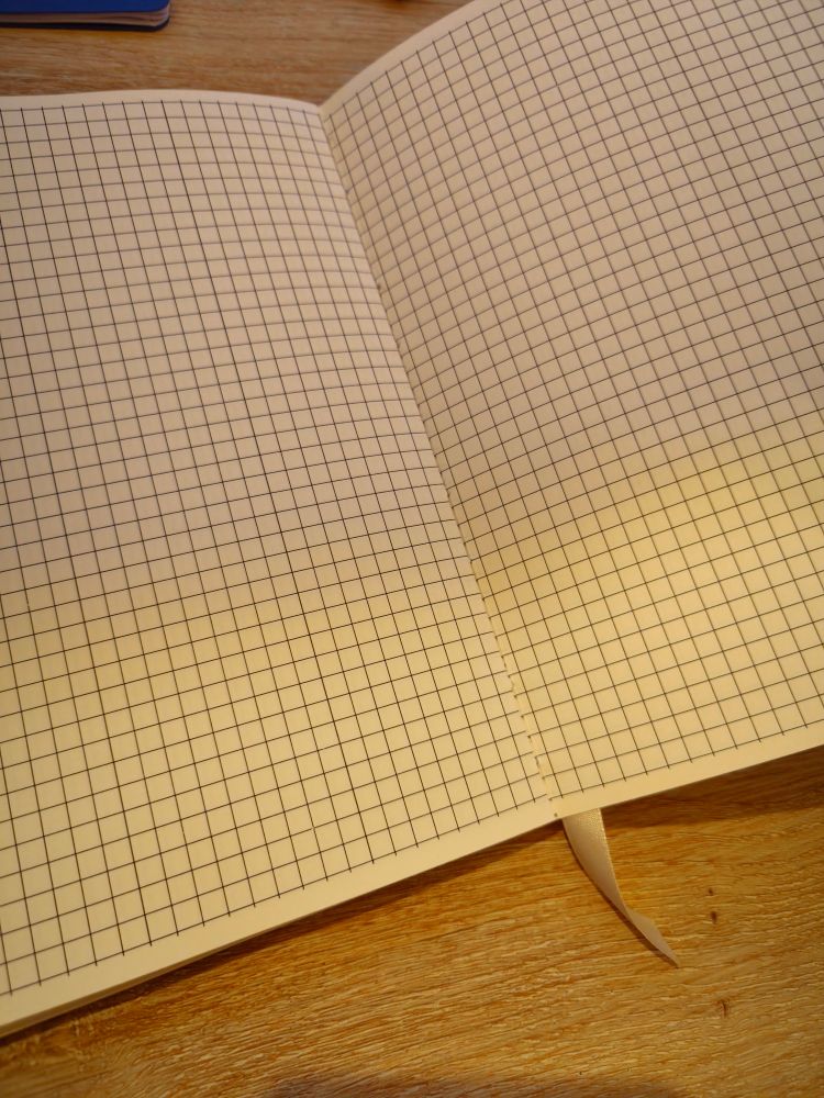 L'intérieur du carnet à quadrillage